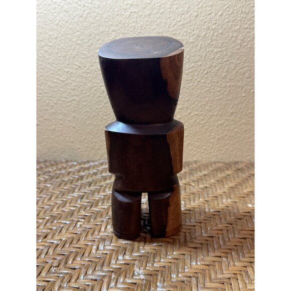 Hand-Carved Wooden Tiki Figurine Statue Decor 8" Tall - Picture 3 of 10